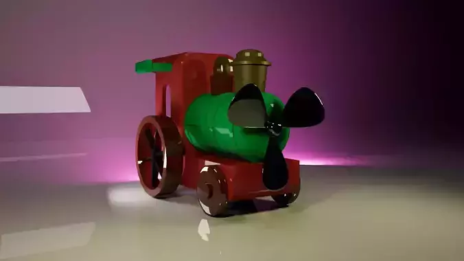 Train toy Low-poly 3D model