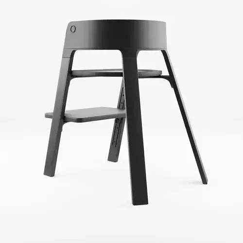 3D Model of  Stokke steps complete chair black seat Low-poly 3D model