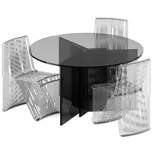 THRIM Piano Table by Tonelli and Glitch Chair by Nama Home