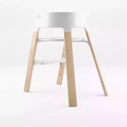 3D Model of  Stokke steps complete chair white seat Low-poly 3D model