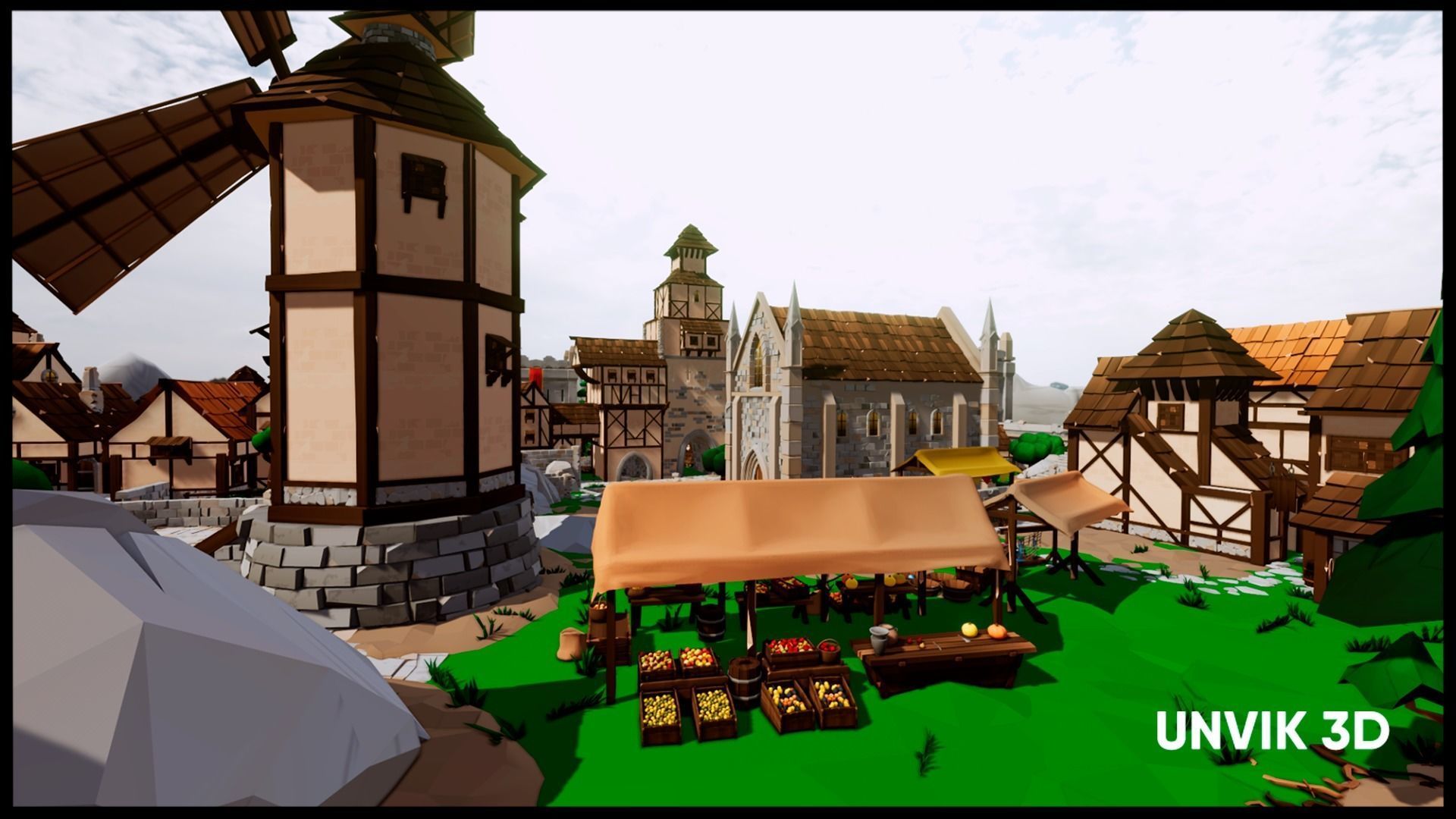 Lowpoly Modular Buildings Low-poly 3D model_17