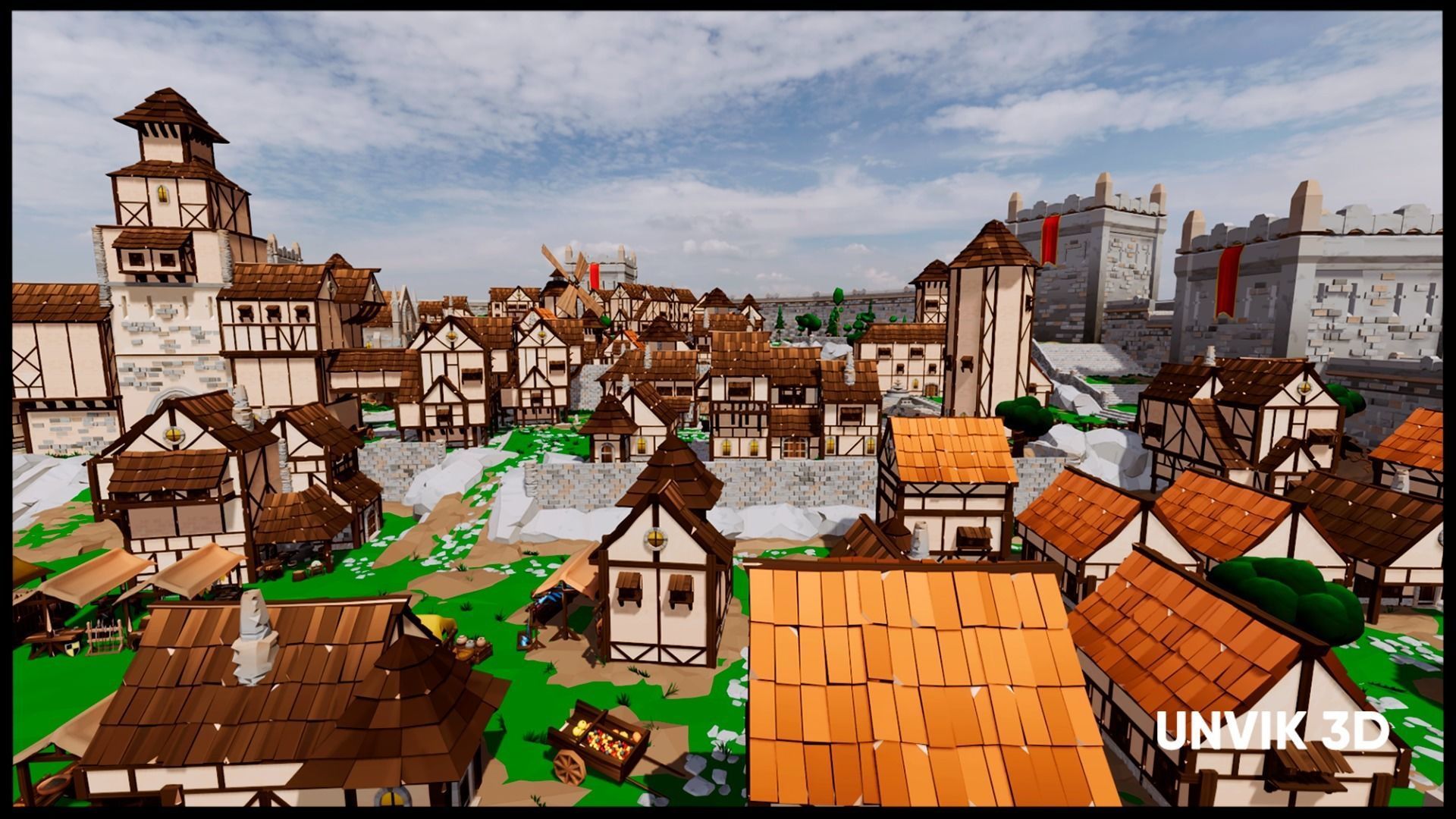 Lowpoly Modular Buildings Low-poly 3D model_6