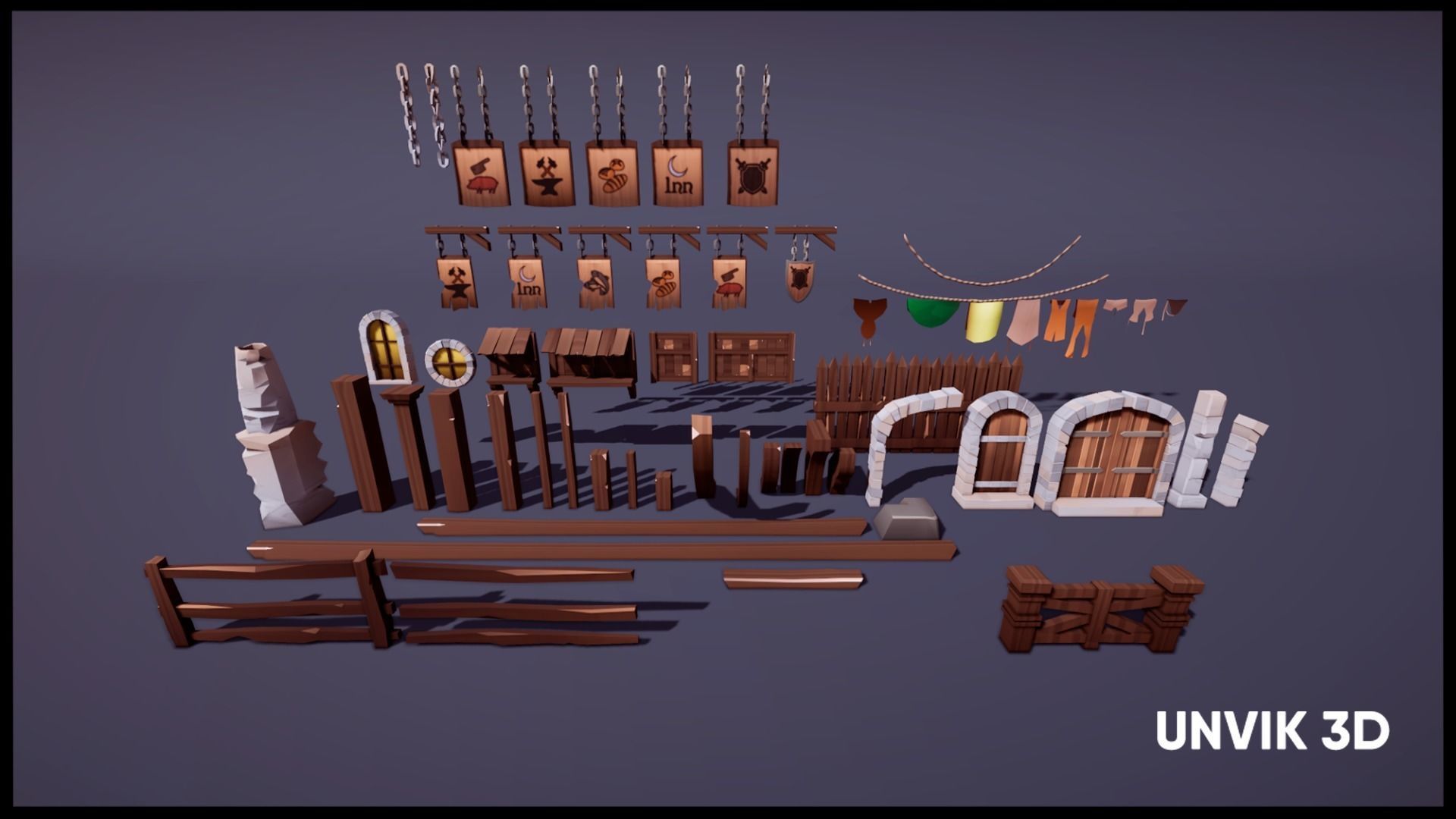 Lowpoly Modular Buildings Low-poly 3D model_5