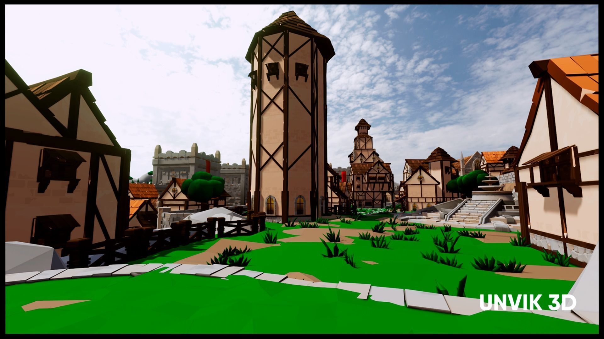 Lowpoly Modular Buildings Low-poly 3D model_9