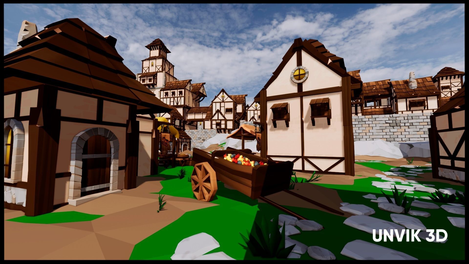 Lowpoly Modular Buildings Low-poly 3D model_10