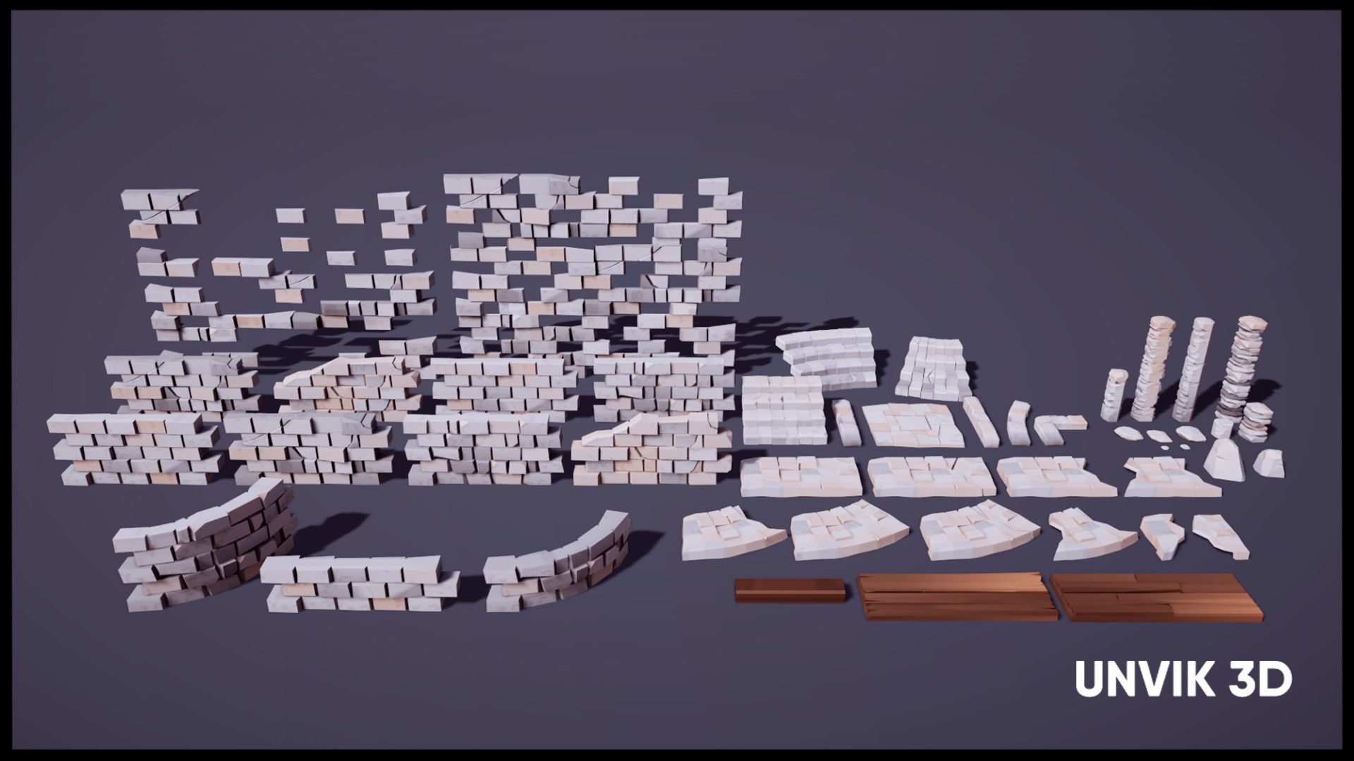 Lowpoly Modular Buildings Low-poly 3D model_2