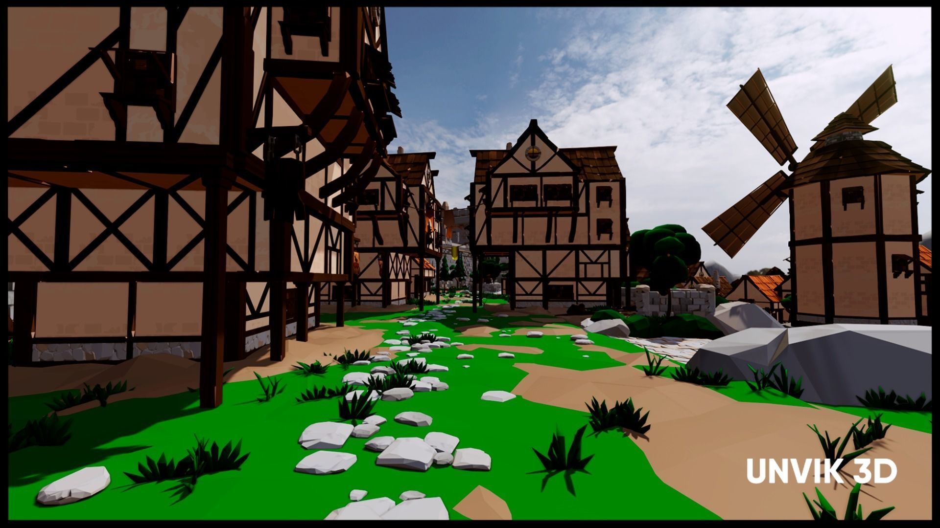 Lowpoly Modular Buildings Low-poly 3D model_7