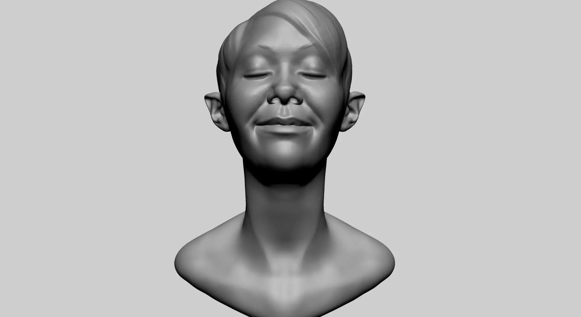 Stylized Female Head I 3D model_0