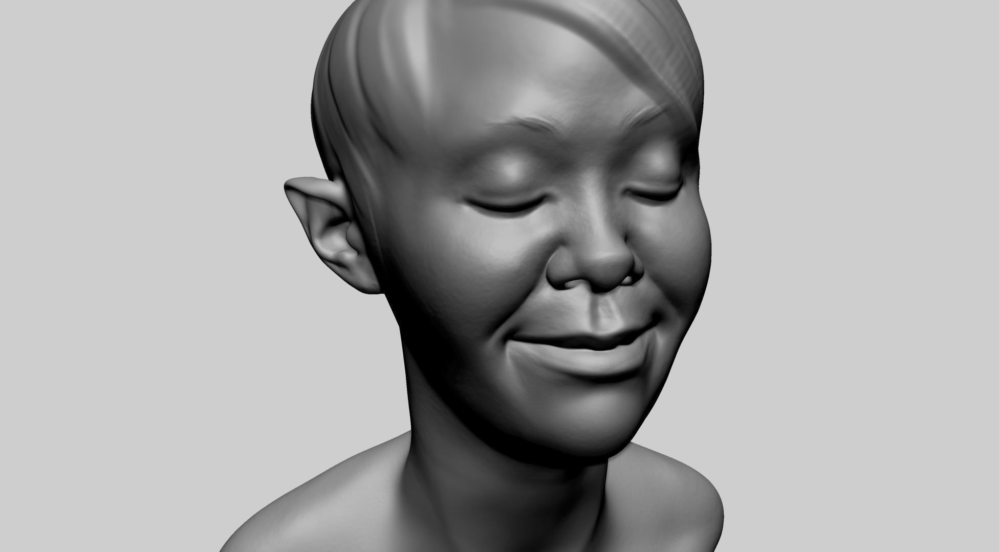 Stylized Female Head I 3D model_8