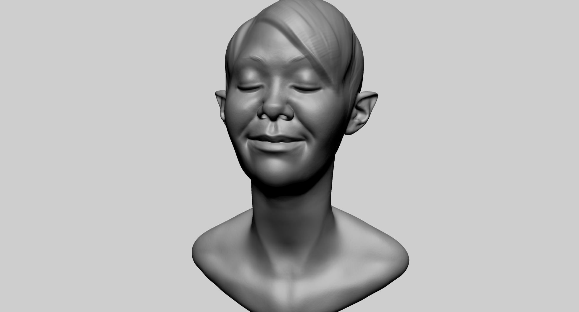 Stylized Female Head I 3D model_6