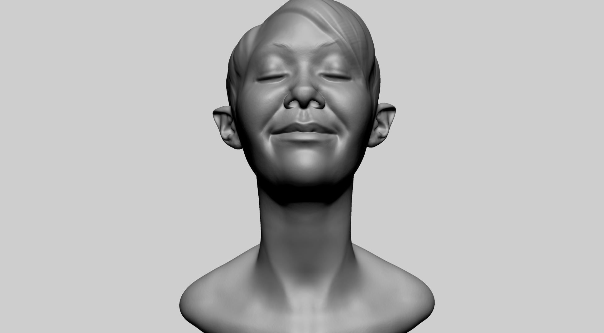 Stylized Female Head I 3D model_7