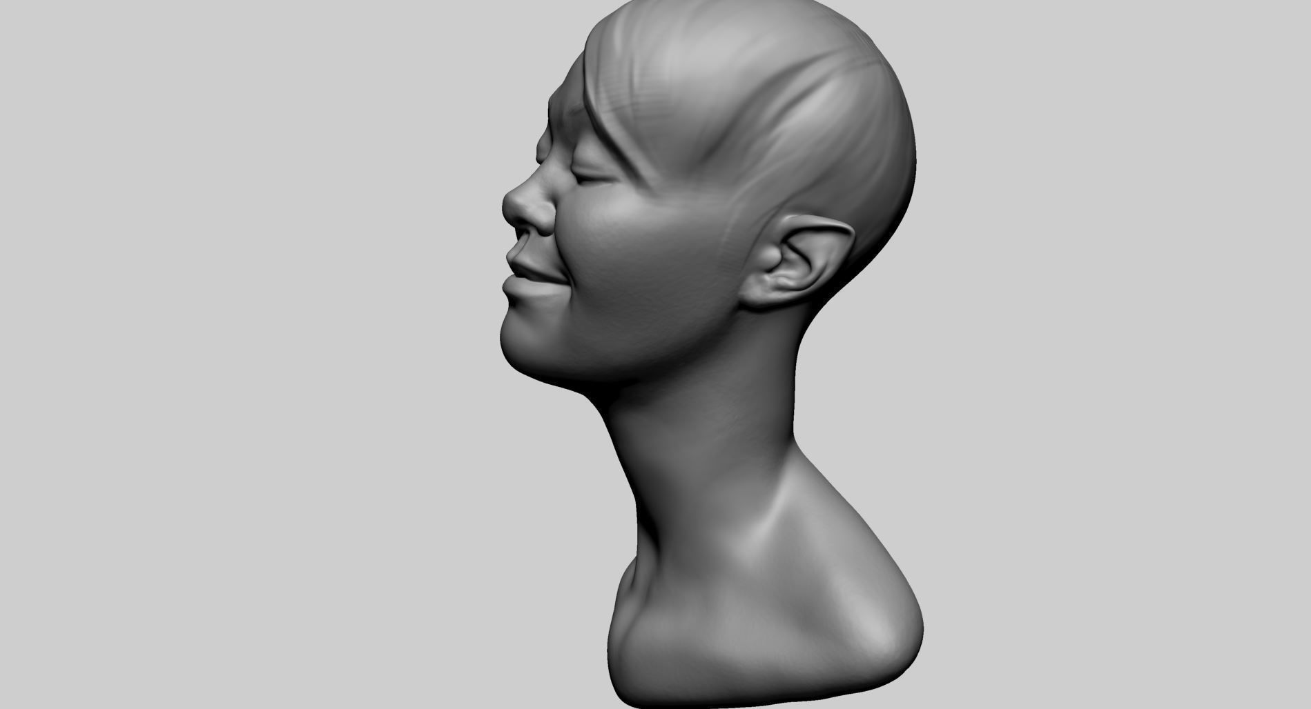 Stylized Female Head I 3D model_5