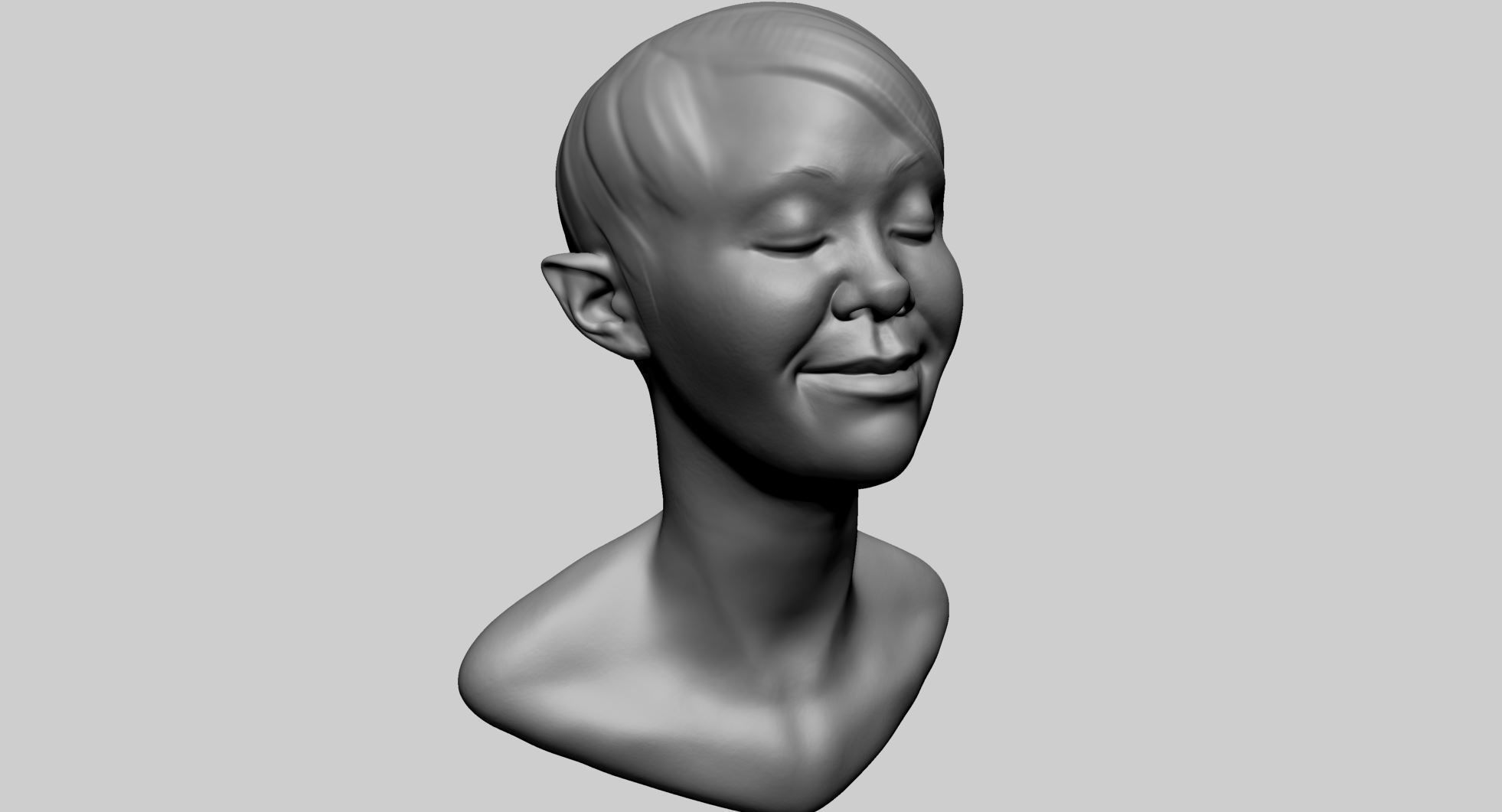 Stylized Female Head I 3D model_1