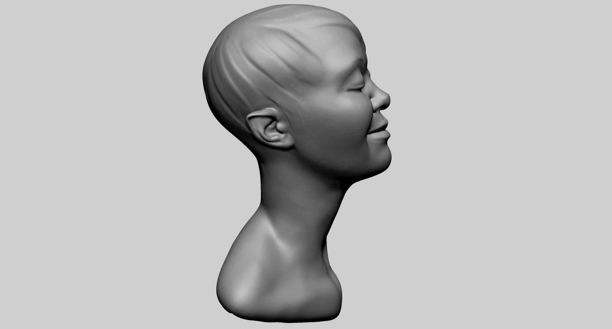 Stylized Female Head I 3D model_2