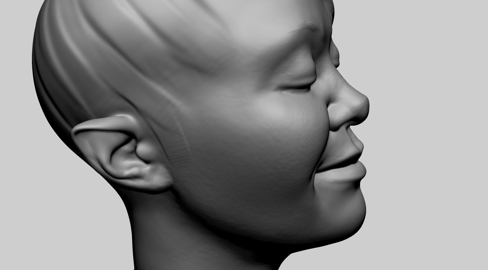 Stylized Female Head I 3D model_9