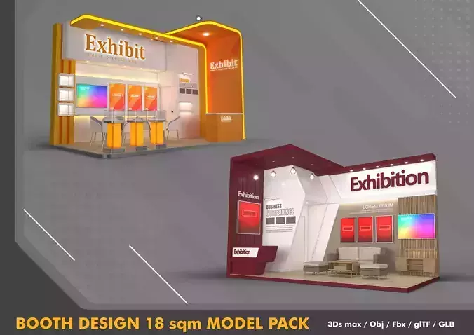 exhibition stand 18 sqm 3D Model Collection
