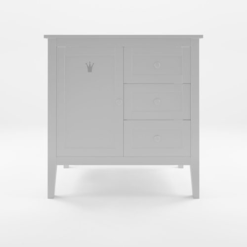 3D Model of  Changing table - White Low-poly 3D model