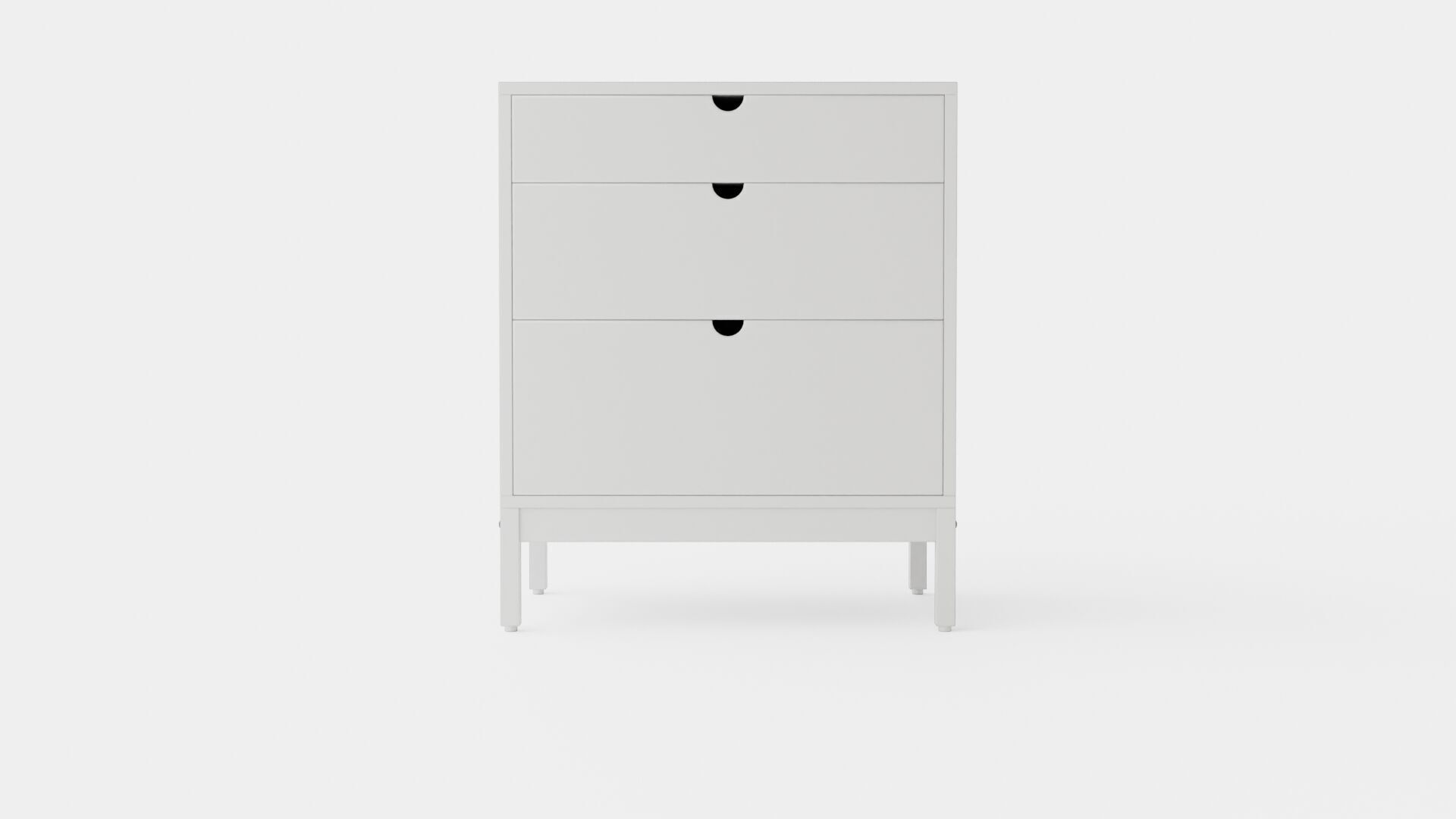 3D Model of Stokke home chest of drawers white Low-poly 3D model_1