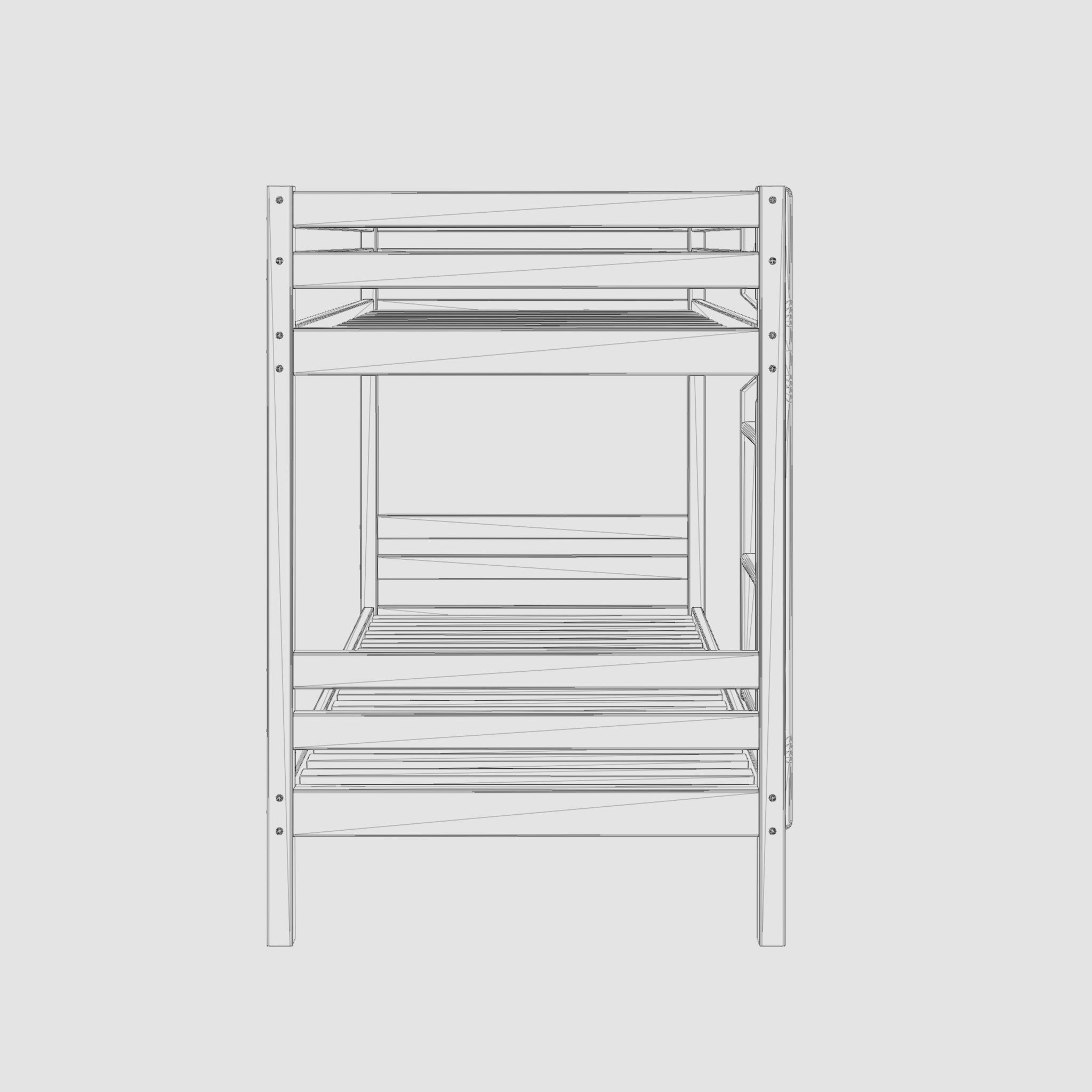 3D Model of  Hoppekids basic bunk bed  Low-poly 3D model_5