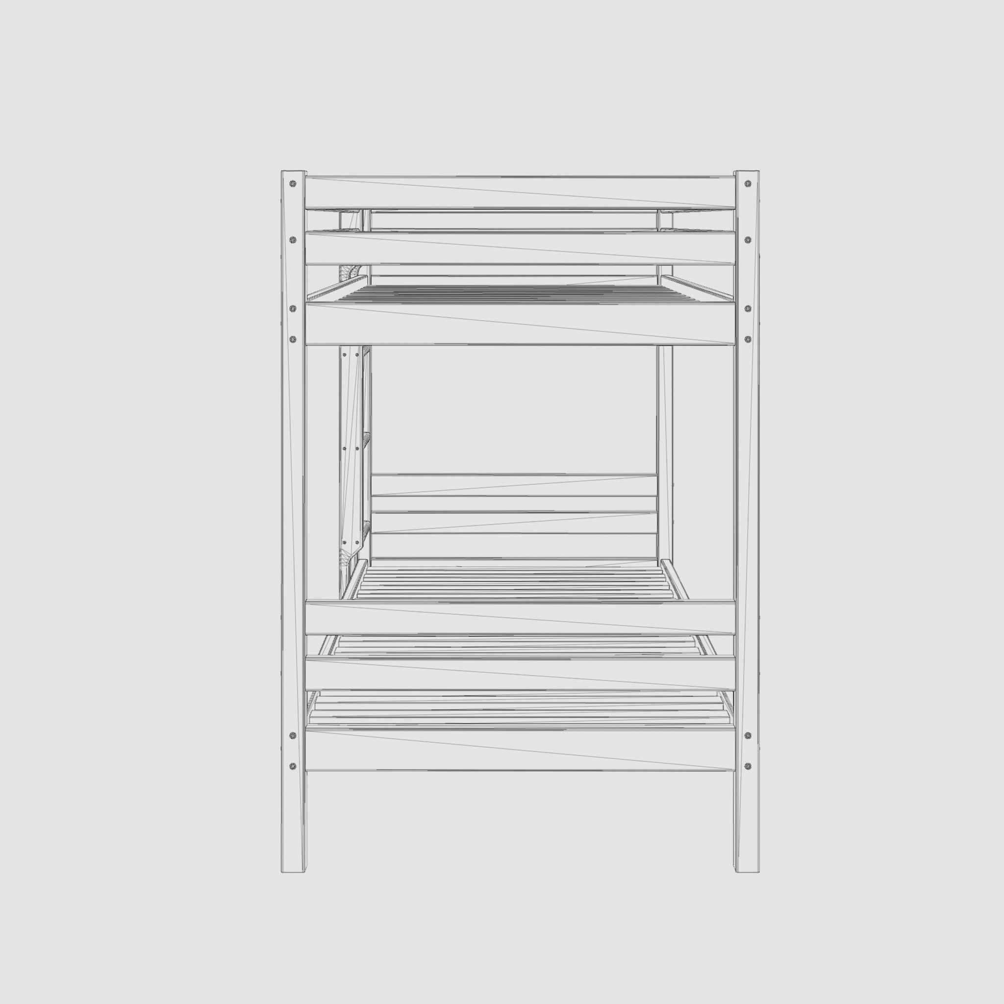 3D Model of  Hoppekids basic bunk bed  Low-poly 3D model_6