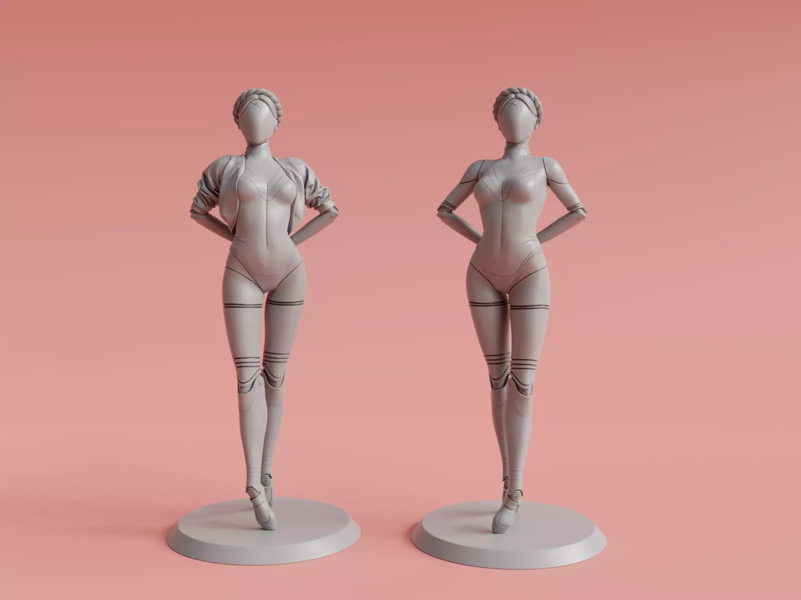 Ballerina Twins Robots 3D print model_0