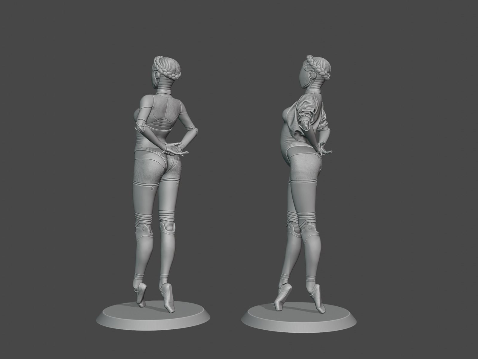 Ballerina Twins Robots 3D print model_6