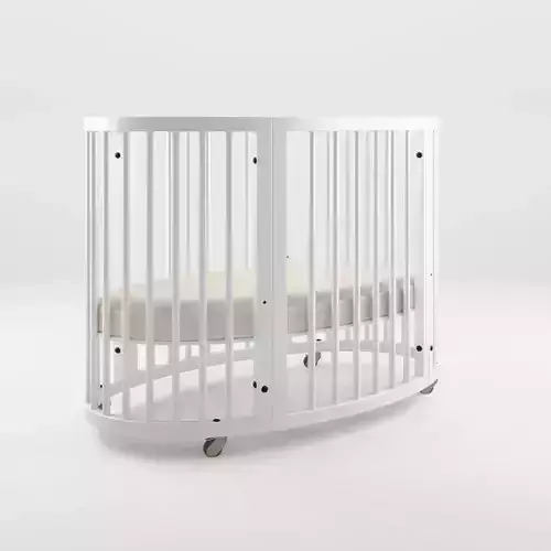 3D Model of Stokke Crib - White Low-poly 3D model