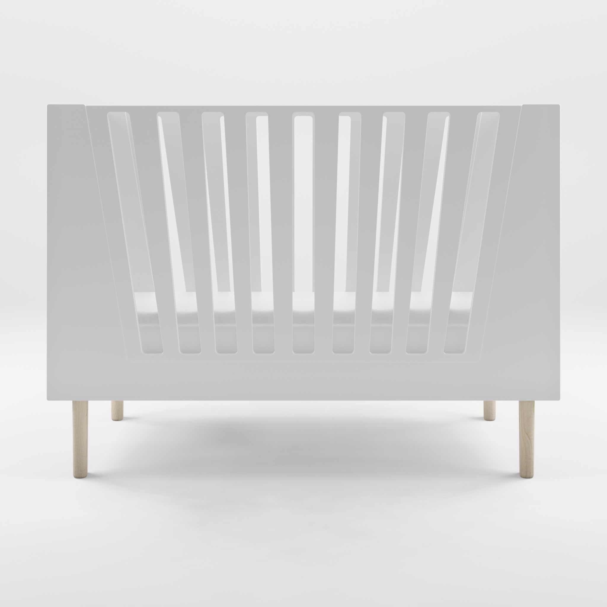 3D Model of Crib - White Low-poly 3D model_1
