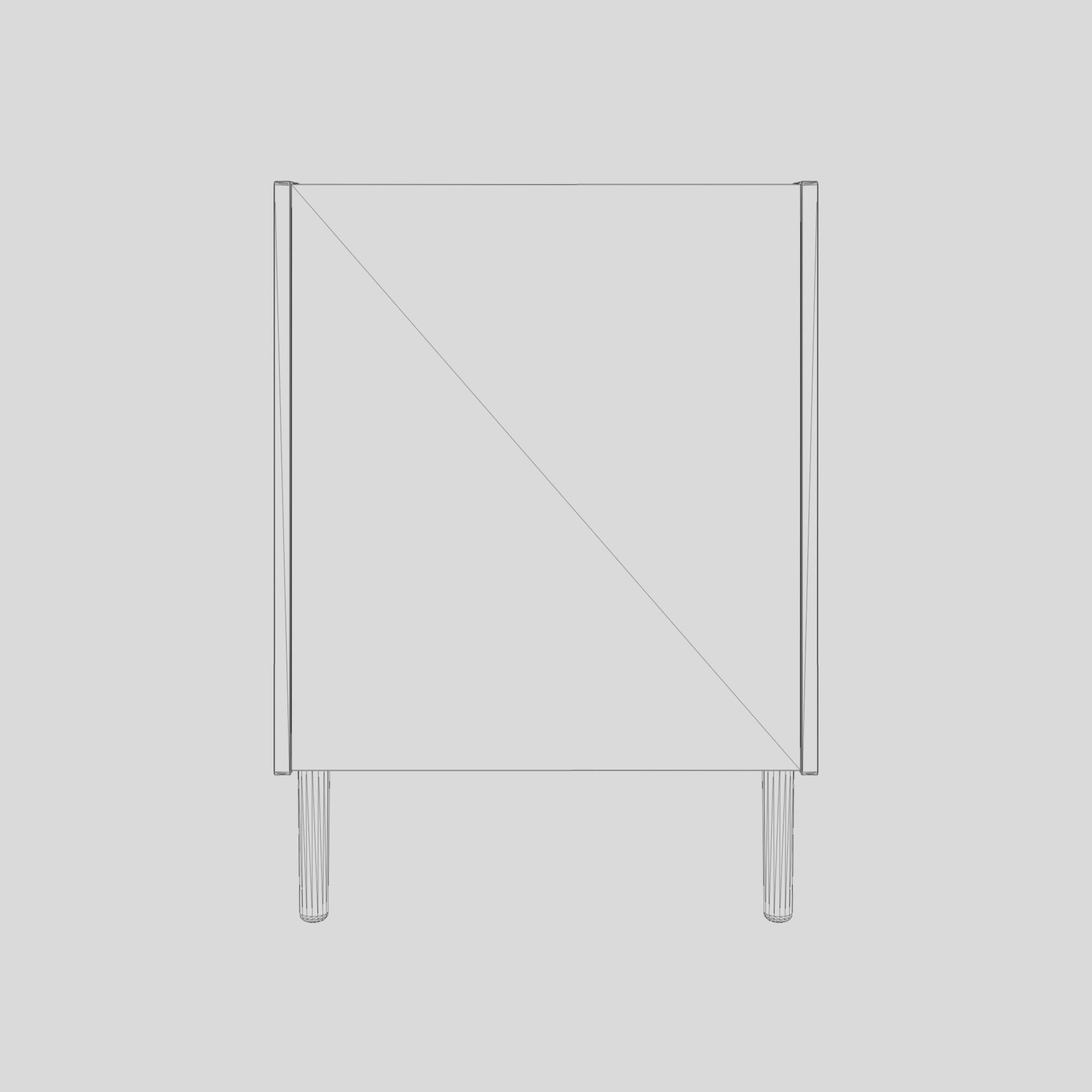 3D Model of Crib - White Low-poly 3D model_7