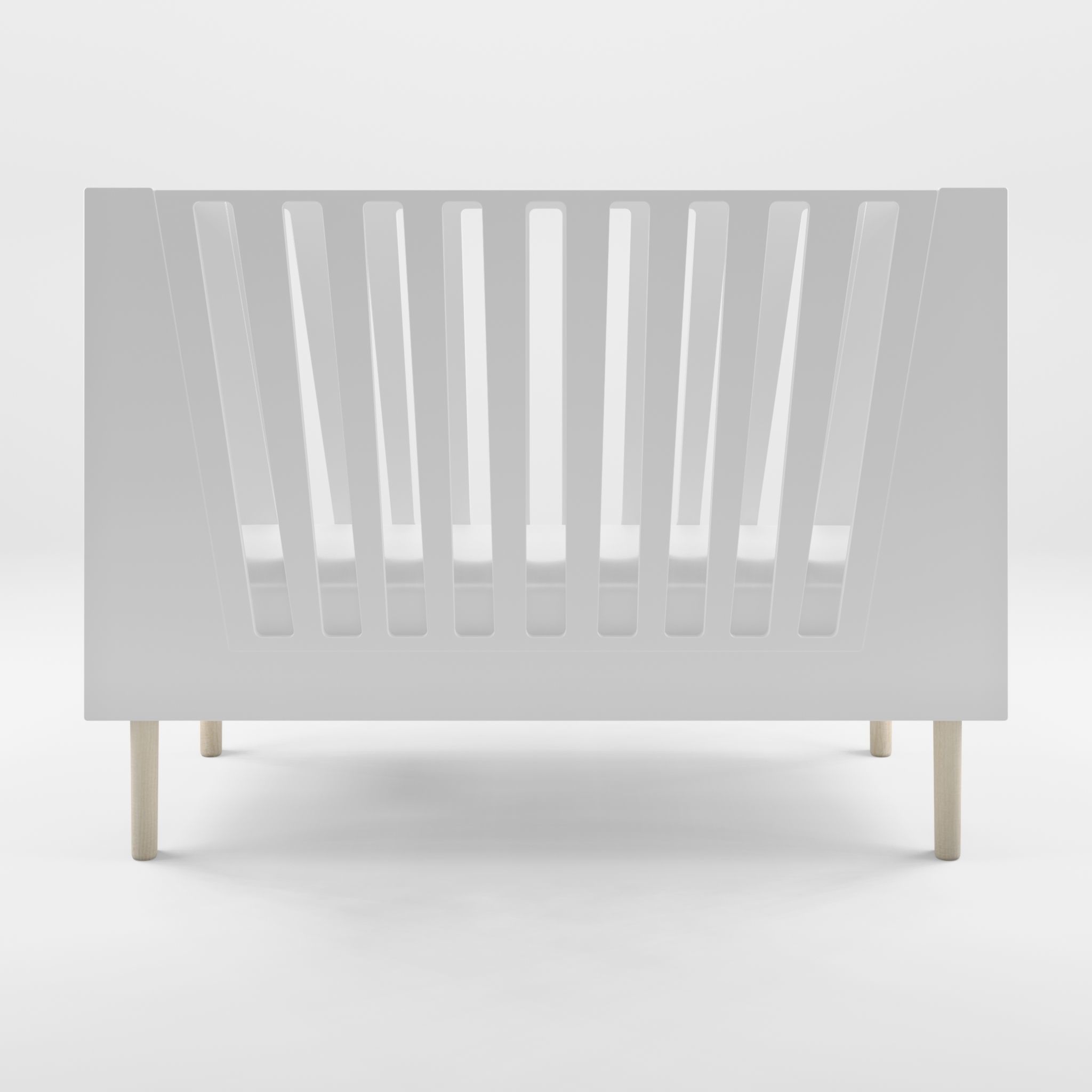 3D Model of Crib - White Low-poly 3D model_2