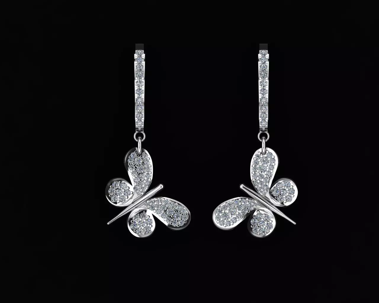 Butterfly earrings 3D print model