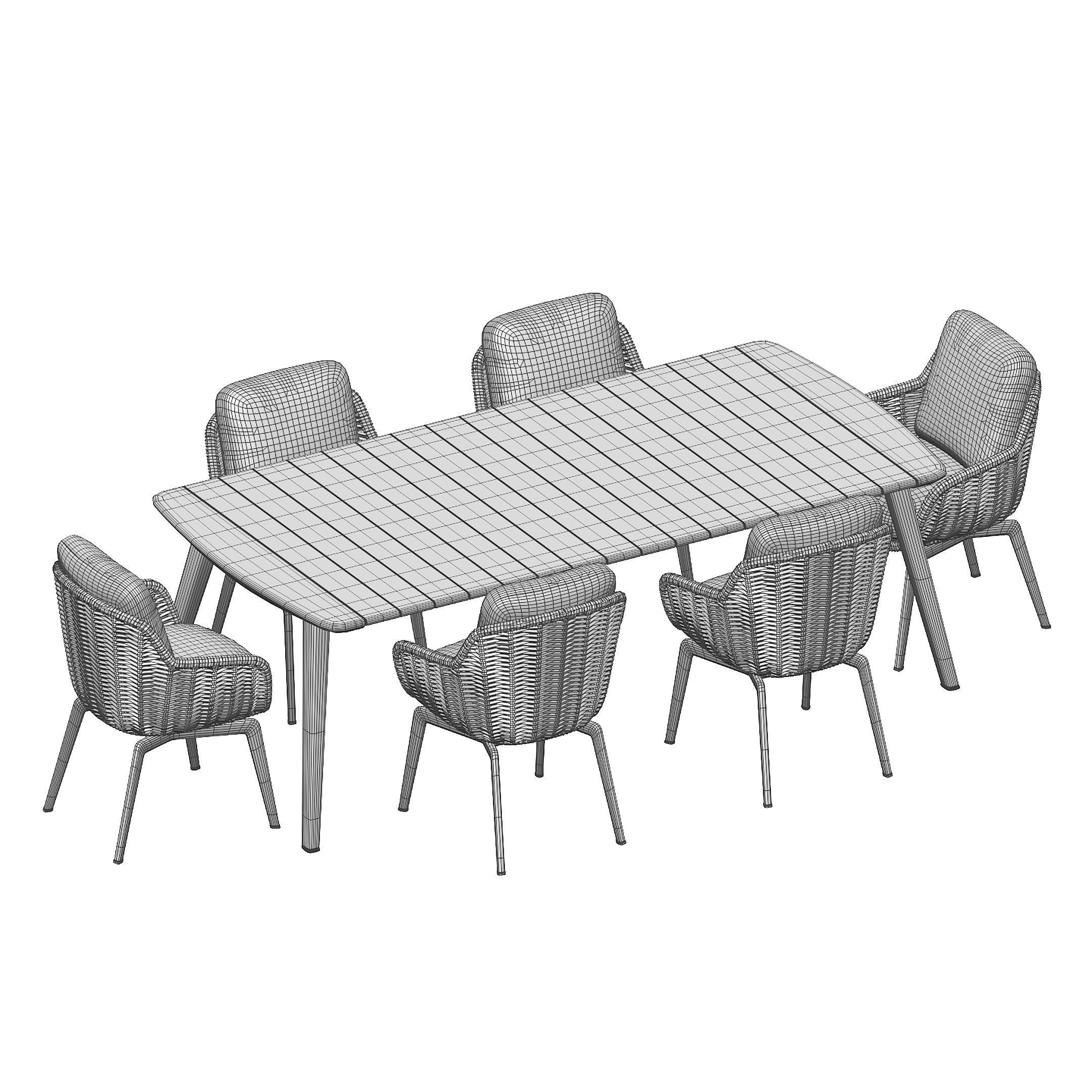 Belt Cord Fynn Dining Set 3D model_5