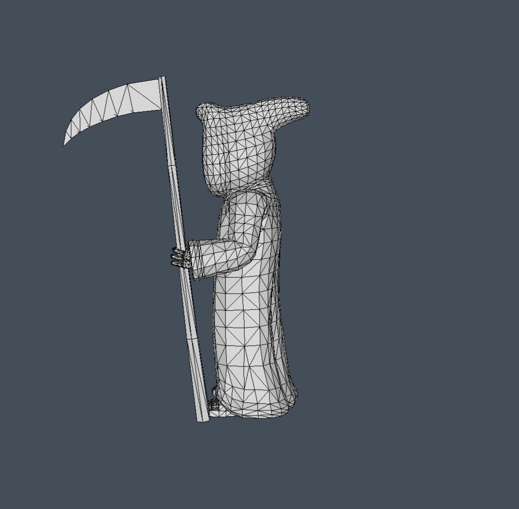 Death person holding scythe Low-poly 3D model_2