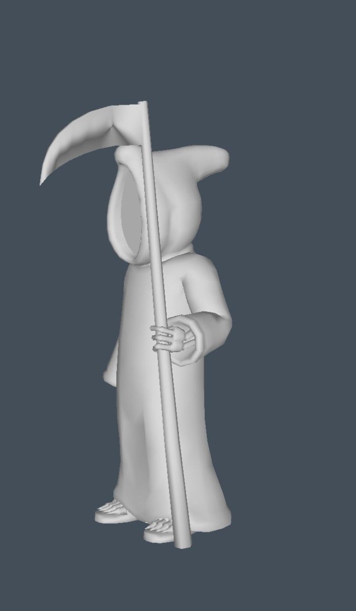 Death person holding scythe Low-poly 3D model_3