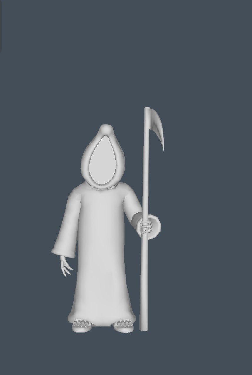 Death person holding scythe Low-poly 3D model_5