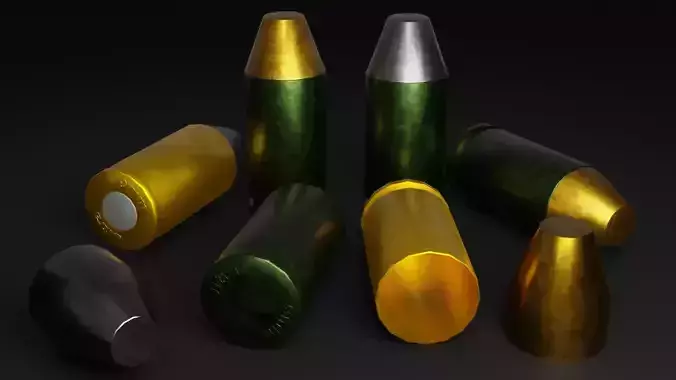 9x18mm police ammo Low-poly 3D model