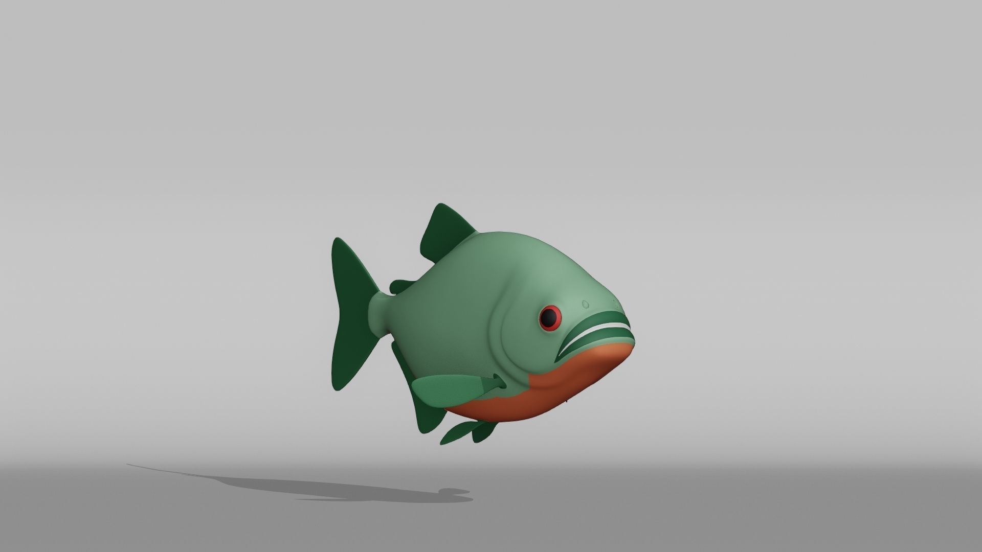 Piranha Base Mesh Low-poly 3D model_6