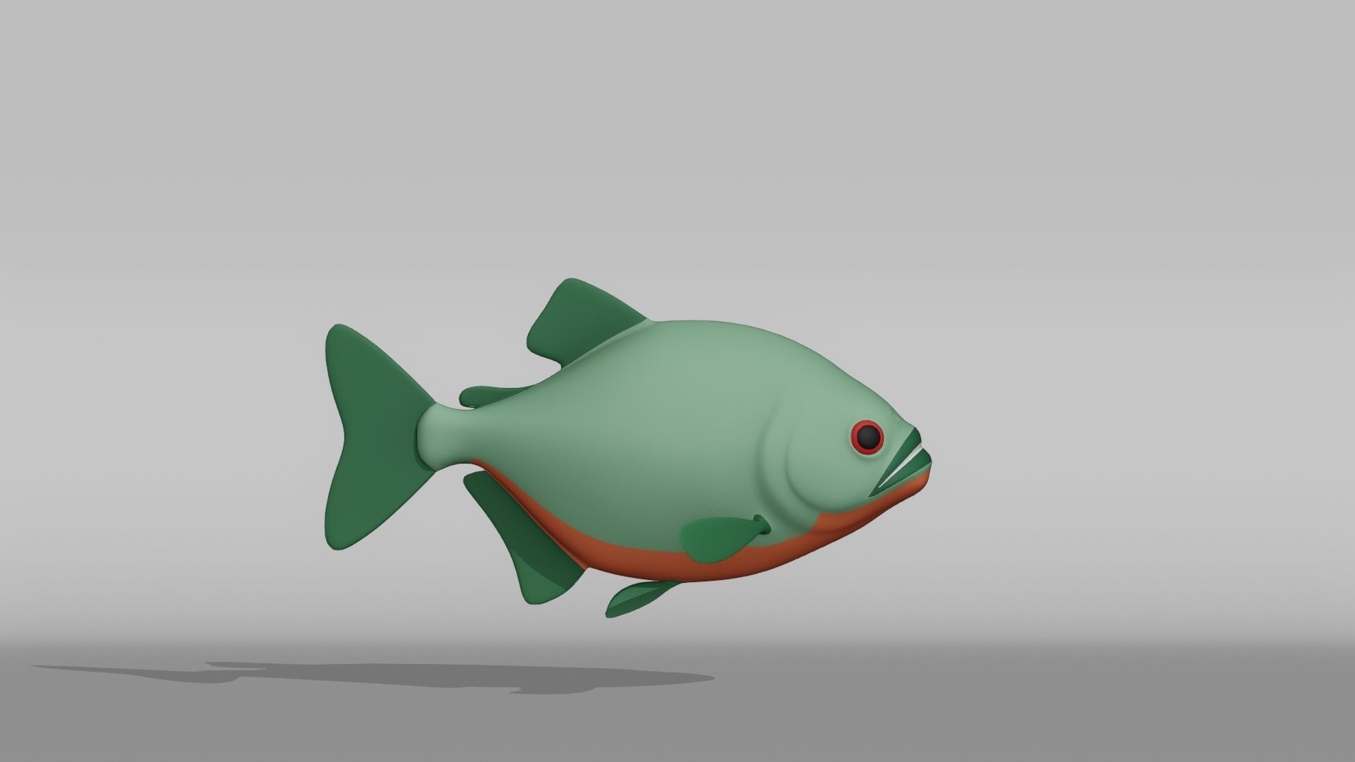Piranha Base Mesh Low-poly 3D model_8