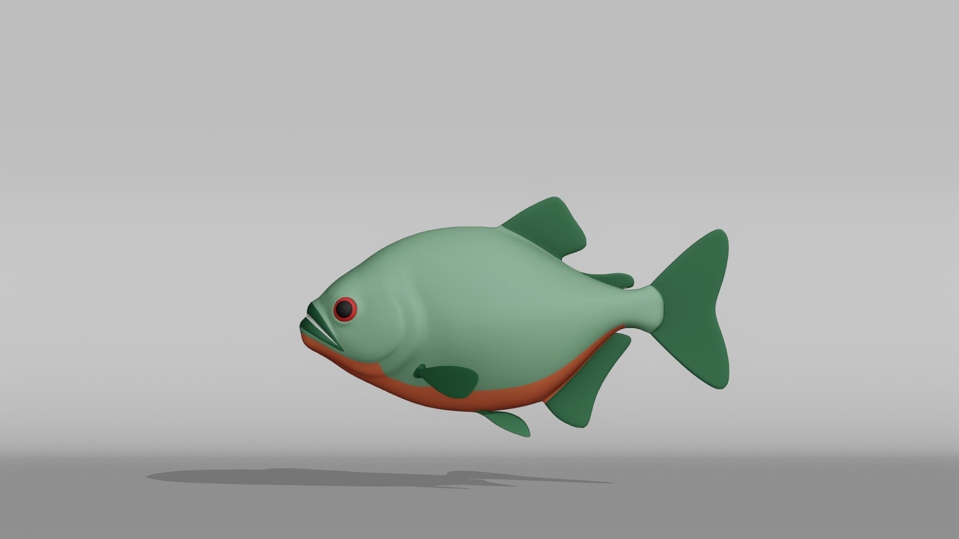 Piranha Base Mesh Low-poly 3D model_10