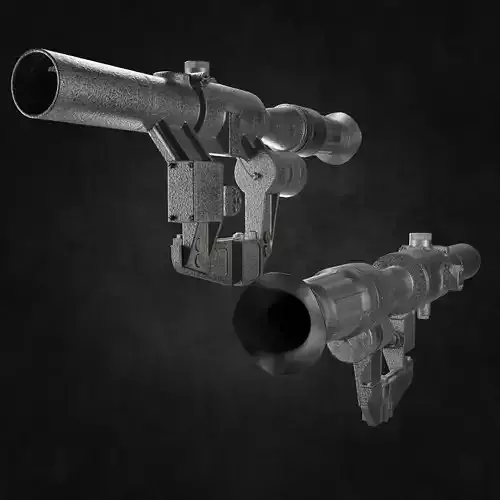 low-poly model of the soviet optical sight PSO-1
