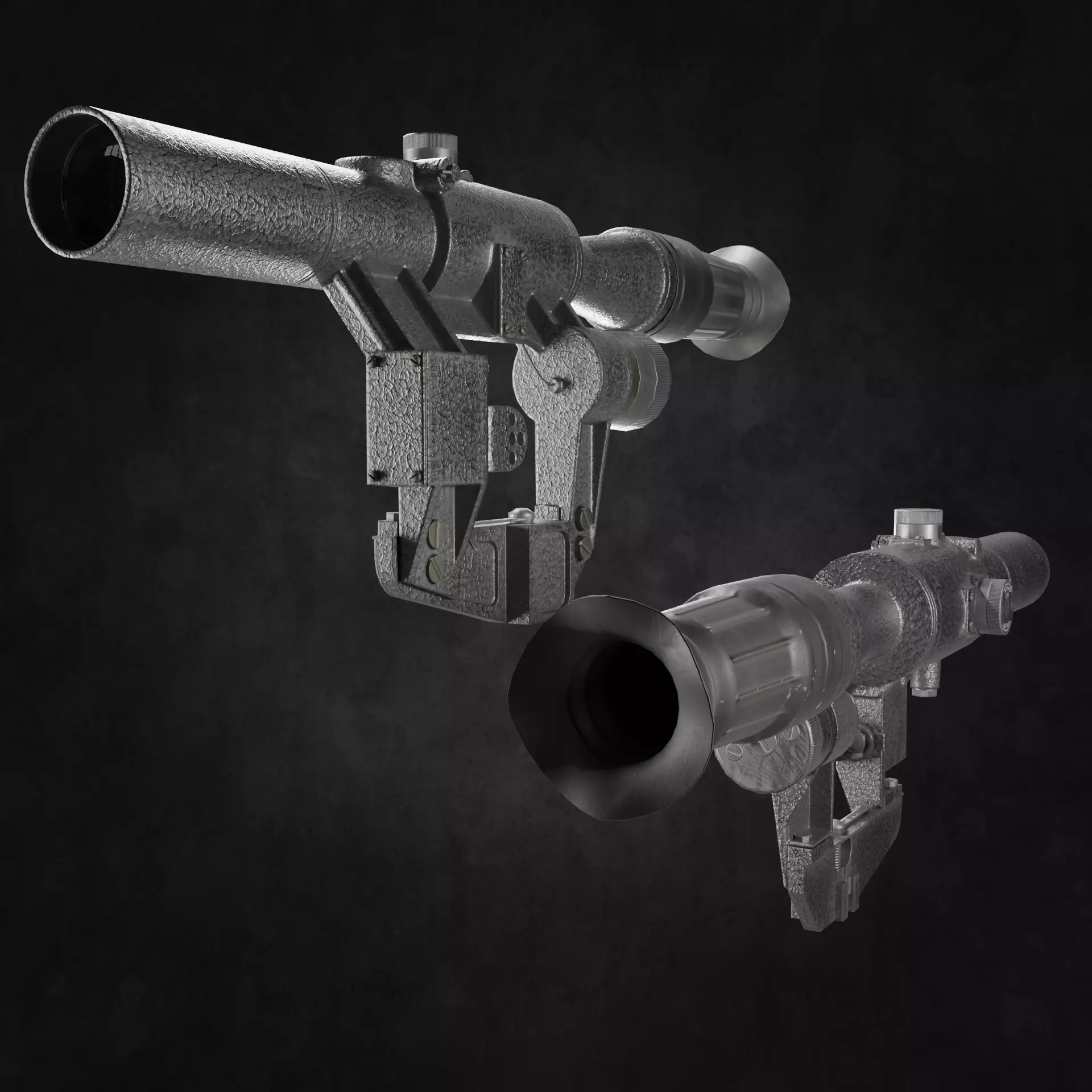low-poly model of the soviet optical sight PSO-1 Low-poly 3D model_0