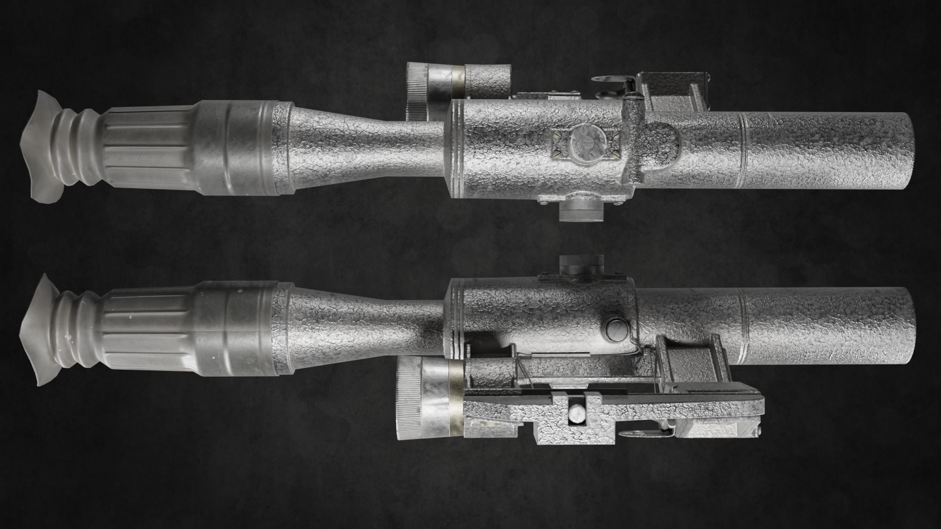 low-poly model of the soviet optical sight PSO-1 Low-poly 3D model_6