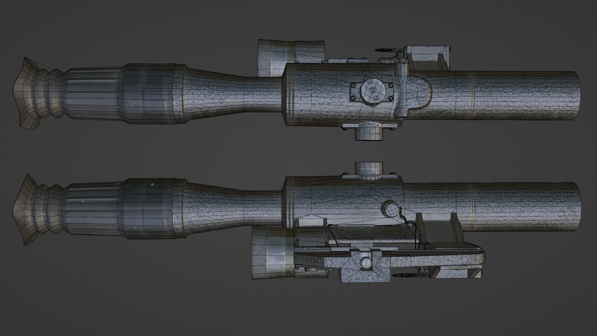 low-poly model of the soviet optical sight PSO-1 Low-poly 3D model_7