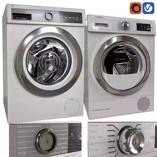 Bosch Washing mashine and drying heat pump 3D model