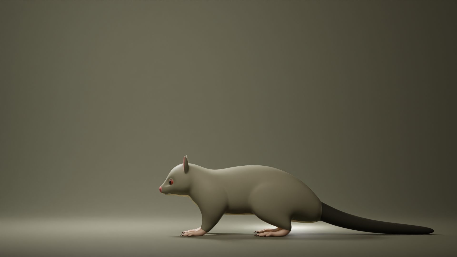 Possum Base Mesh Low-poly 3D model_5