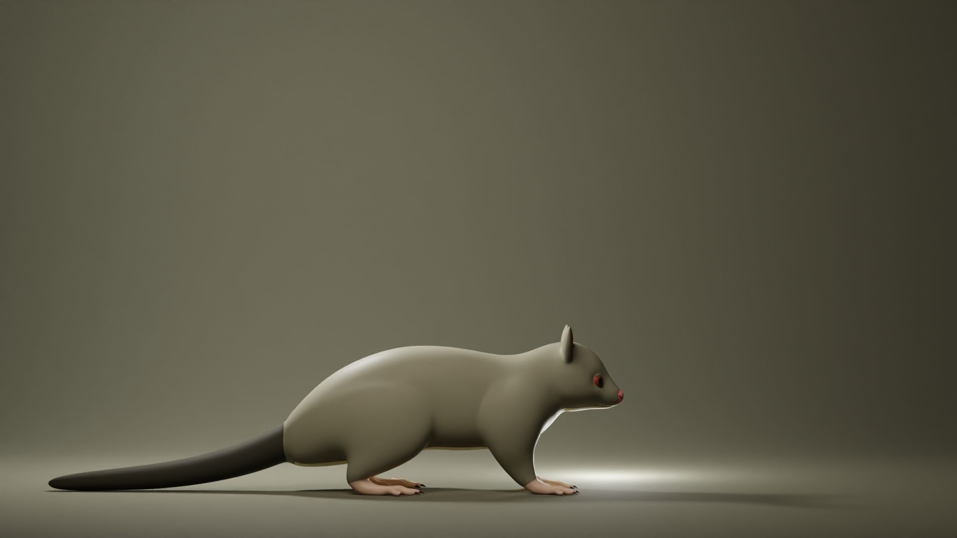 Possum Base Mesh Low-poly 3D model_3
