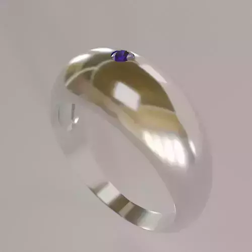 Single stone dome signet ring unisex 17mm