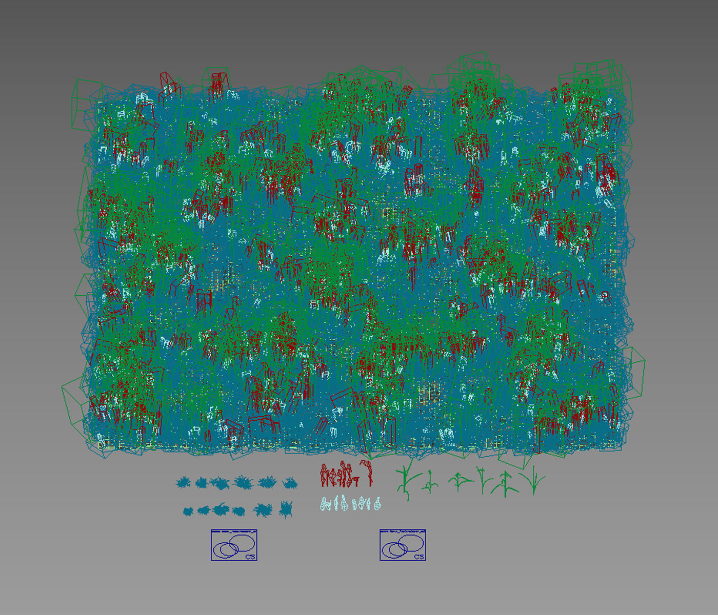 Dry grass with snow Low-poly 3D model_10