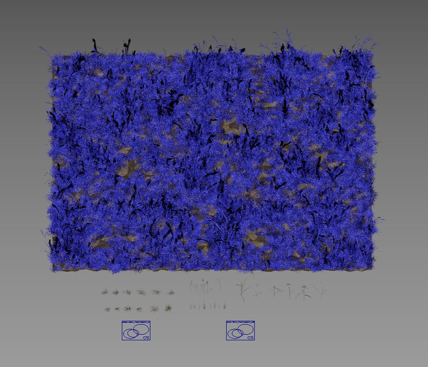 Dry grass with snow Low-poly 3D model_11