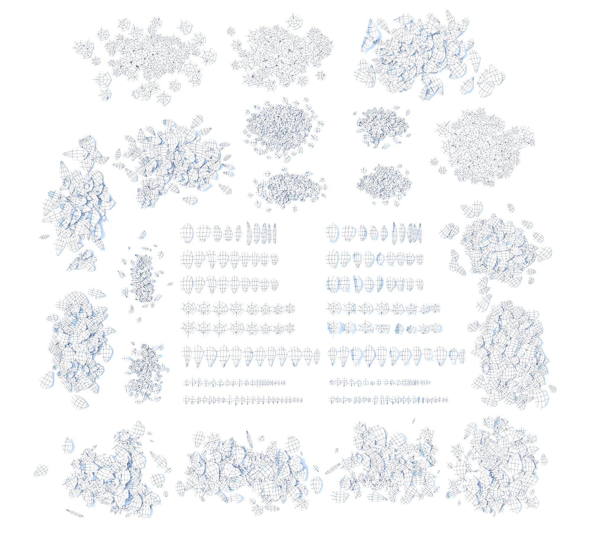 Autumn leaves Low-poly 3D model_7